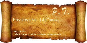 Pavlovits Tímea névjegykártya